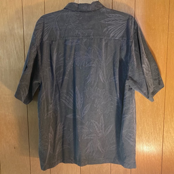 Boundary Bay Wood Button Down Silk Blue Texture Top SZ Medium - Picture 4 of 6